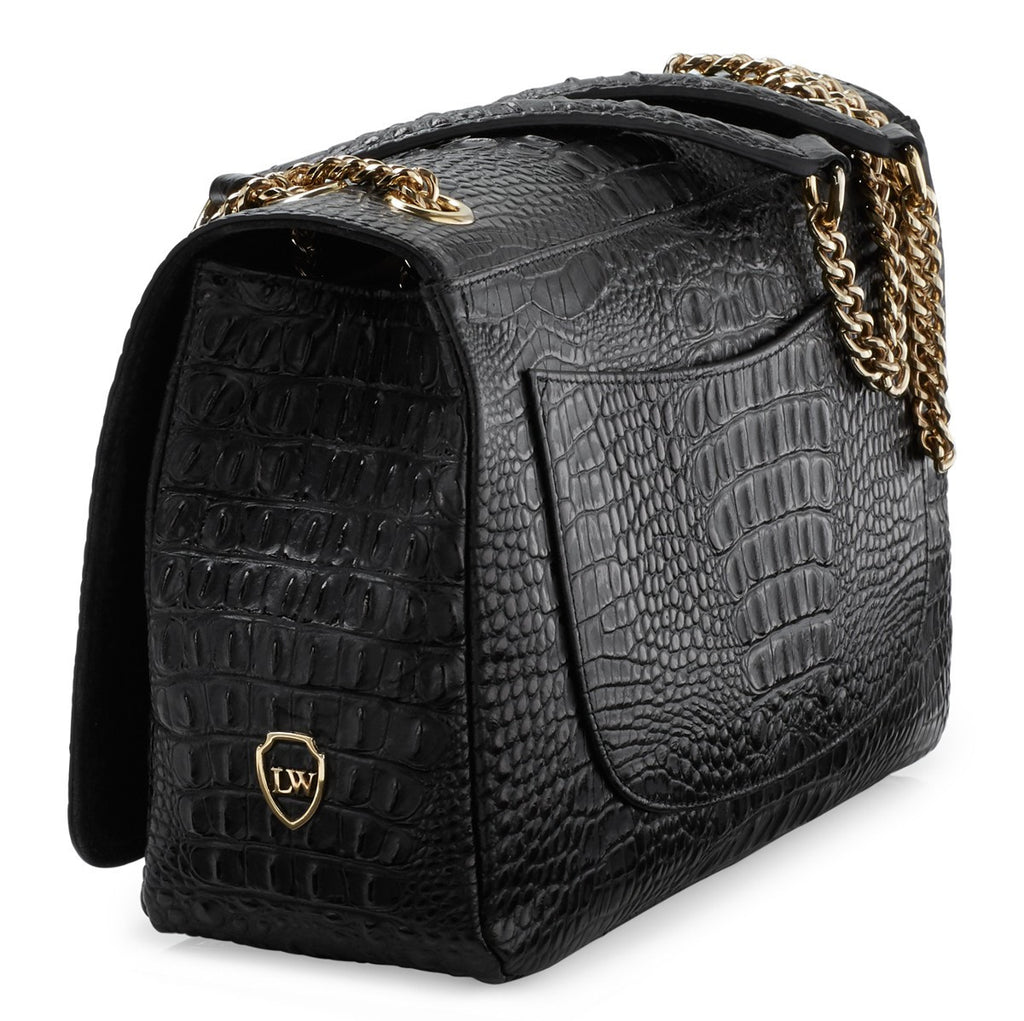 Naomi black gold bag - Satisphy Dev