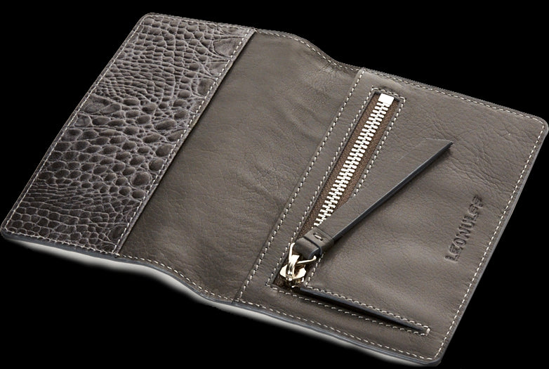 India grey croco passport-holder - Satisphy Dev